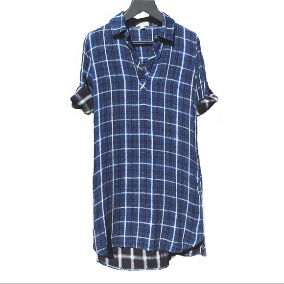 Anthropologie Dresses & Skirts - Cloth & Stone Plaid Flannel Tunic Dress